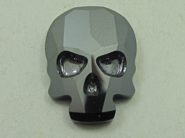 4 pcs 14x10.5mm SKULL JET HEMATITE HOT FIX European Rhinestones